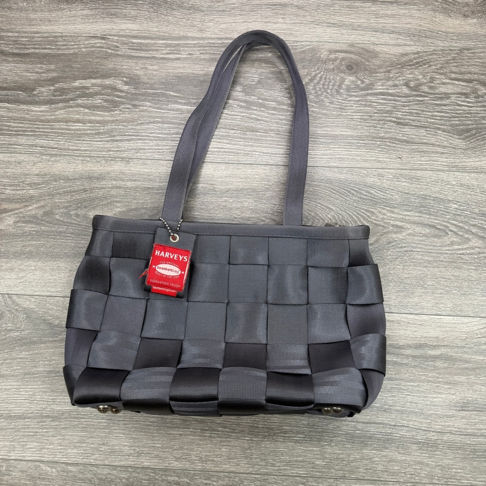 Harveys Original Seatbelt Bag Charcoal Gray Woven Tote Purse Shoulder Bag USA